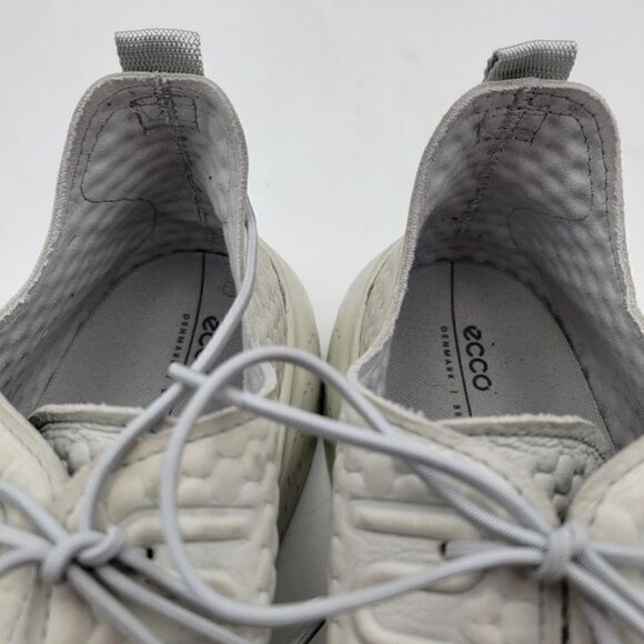 Ecco Therap Mens 12-12.5 Gray White Shoes Sneakers Athletic Walking Lace Up - Picture 3 of 14